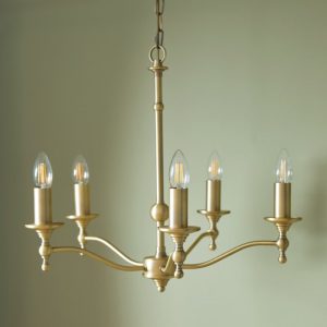 Laura Ashley Ludchurch 5 Light Ceiling Pendant Light In Matt Antique Brass Finish LA3756392-Q