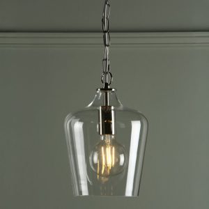 Laura Ashley Ockley 1 Light Bottle Pendant Ceiling Light In Polished Chrome Finish