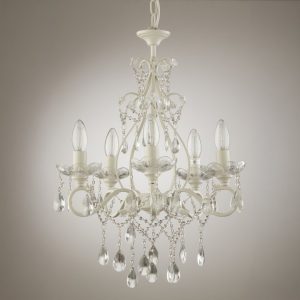 Laura Ashley Shamley 5 Light Ceiling Chandelier In Matt White Finish