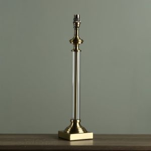 Laura Ashley Winston Glass Candlestick Table Lamp Base In Antique Brass Finish