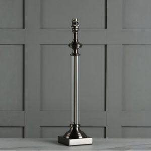 Laura Ashley Winston Glass Candlestick Table Lamp Base In Antique Chrome Finish