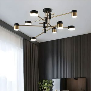 Lightsin Modern Black & Gold Metal Ceiling Light with LED Bulbs
