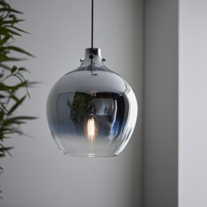 Pampa Glass Pendant Ceiling Light In Chrome