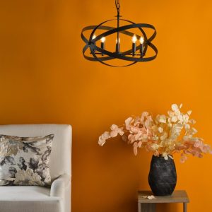 Dar Lighting Nitya 5 Light Ceiling Pendant Light In Matt Black Finish