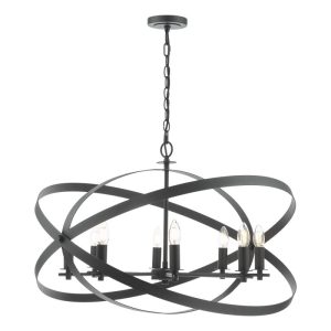 Dar Lighting Nitya 8 Light Ceiling Pendant Light In Matt Black Finish