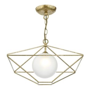 Dar ORS0135 Orsini Pendant Ceiling Light In Old Gold