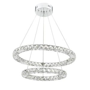 Dar ROM2550 Roma LED Pendant Ceiling Light In Polished Chrome