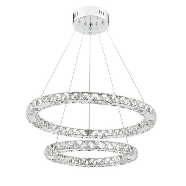 Dar ROM2550 Roma LED Pendant Ceiling Light In Polished Chrome