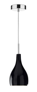 Dar SOH0122 Soho Mini 1 Light Black Glass Ceiling Pendant