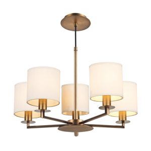 Dar TYL0563 Tyler 5 Light Pendant Ceiling Light In A Rustic Bronze Finish