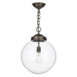 David Hunt Lighting FAI8175 Fairfax 1 Light Pendant Ceiling Light In Solid Antique Brass, Fitting Only