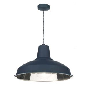 David Hunt Lighting REC0199 Reclamation Pendant Ceiling Light In Smoke Blue