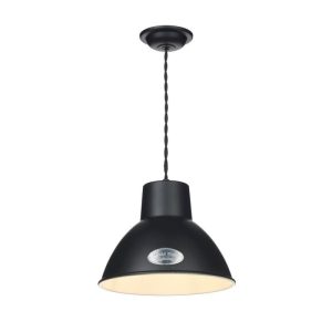 David Hunt Lighting UTI0199 Utility Small Pendant Ceiling Light In Matt Black
