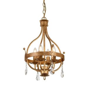 Elstead WINDSOR4 Windsor 4 Light Ceiling Pendant Chandelier Light In Gold Patina
