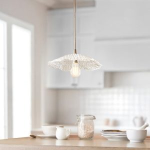 Endon 121004 Eltham Ceiling Pendant Light With Natural Braided Cable And Orchid Glass Shade