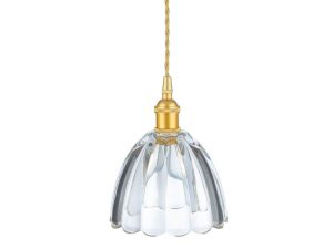 Firstlight 2906GO Wilshire 1 Light Small Ceiling Pendant Light In Satin Gold With Clear Decorative Glass