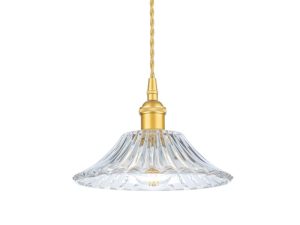 Firstlight 2907GO Wilshire 1 Light Medium Ceiling Pendant Light In Satin Gold With Clear Decorative Glass