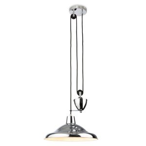 Firstlight 2928CH Suffolk 1 Light Rise And Fall Ceiling Pendant Light In Chrome Finish