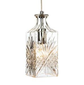 Firstlight 3447CH Decanter One Light Rectangular Ceiling Pendant Light In Chrome With Clear Glass