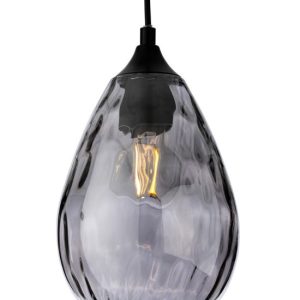 Firstlight 6848SM Soho Ceiling Pendant Light In Matt Black with Smoked Decorative Glass