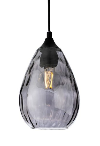 Firstlight 6848SM Soho Ceiling Pendant Light In Matt Black with Smoked Decorative Glass
