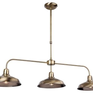 Firstlight Lounge 3407AB Antique Brass 3 Light Bar Pendant Ceiling Light