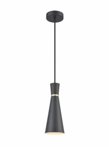 Franklite Happy PCH235 1 Light Ceiling Pendant Light In Satin Black Finish