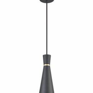 Franklite Happy PCH235 1 Light Ceiling Pendant Light In Satin Black Finish