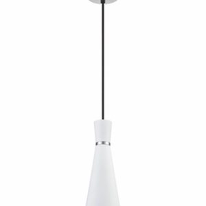 Franklite PCH234 Happy 1 Light Ceiling Pendant Light In Satin White Finish