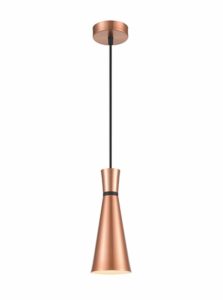 Franklite PCH236 Happy 1 Light Ceiling Pendant Light In Satin Copper Finish