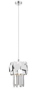 Impex Celine 1 Light Crystal Ceiling Pendant Light In Polished Chrome Finish