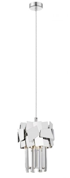 Impex Celine 1 Light Crystal Ceiling Pendant Light In Polished Chrome Finish
