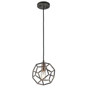 KL/ROCKLYN/MP RS Rocklyn 1 Light Mini Pendant Ceiling Light In Raw Steel