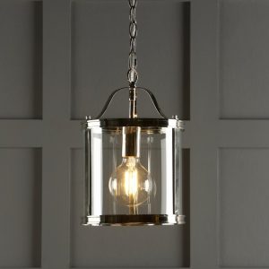 Laura Ashley Harrington 1 Light Lantern Ceiling Light in Polished Nickel Finish