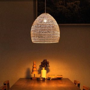 Lightsin Natural Rattan Pendant Light with Optional Woven Inner Sphere
