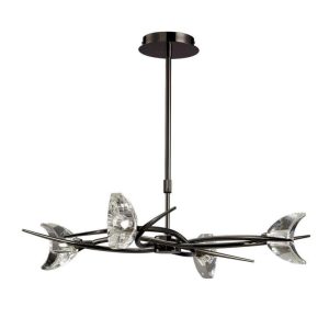Mantra M1453BC Eclipse 4 Light Telescopic Pendant/Semi Flush Ceiling Light In Black Chrome