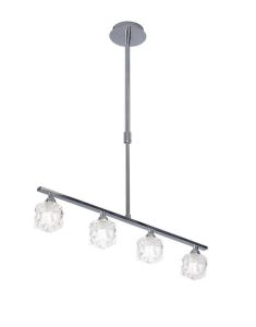 Mantra M1847 Ice 4 Light Telescopic Ceiling Pendant Light In Chrome
