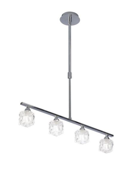Mantra M1847 Ice 4 Light Telescopic Ceiling Pendant Light In Chrome
