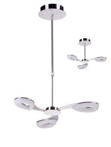 Mantra M8251 Juno LED 3 Light Telescopic Pendant/Semi Flush Ceiling Light In Satin Aluminium