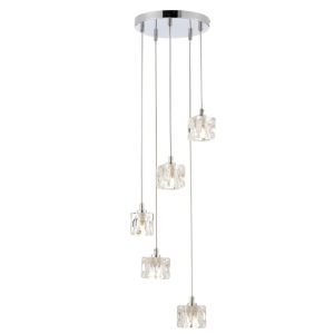 Modern 5 Light Ice Cube Spiral Cluster Ceiling Pendant Light