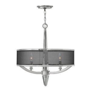 Quintiesse QN-ASCHER-3P Ascher 3 Ceiling Light Pendant With Black Organza Shade