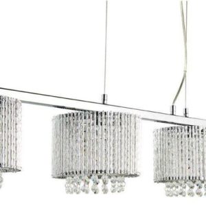 Searchlight 7094-4CC Elise Four Light Bar Pendant Ceiling Light In Chrome With Crystal Drop Shades