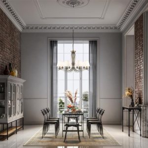 Searchlight 9828-8AB Andretti Antique Brass 8 Light Pendant Ceiling Light
