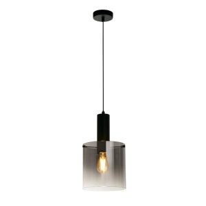 Searchlight Sweden Ceiling Pendant Light In Matt Black With Smoked Ombre Glass 88910-1BK