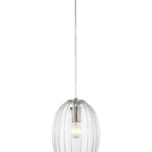 Franklite PCH223 Almond 1 Light Small Ceiling Pendant Light In Clear Glass Finish