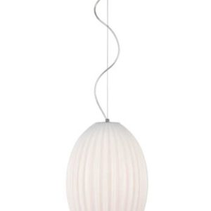Franklite PCH228 Almond 1 Light Large Ceiling Pendant Light In Matt Opal Finish