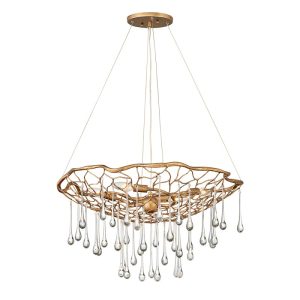 Quintiesse QN-LAGUNA-4P Laguna 4 Light Ceiling Pendant Light In Gold Finish