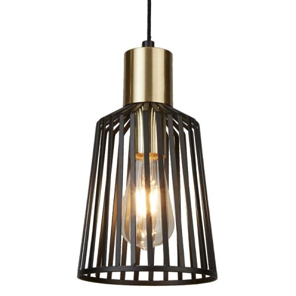 Searchlight 9412BK Bird Cage Small One Light Ceiling Pendant Light In Matt Black - Width: 160mm
