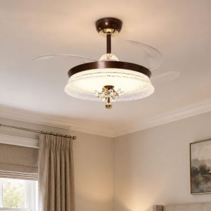 Coffee 36 Inch Reversible LED Ceiling Fan Light with Remote