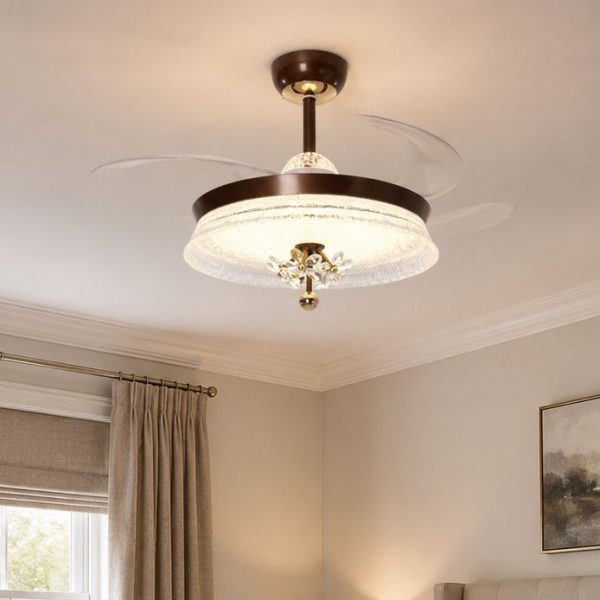 Coffee 36 Inch Reversible LED Ceiling Fan Light with Remote